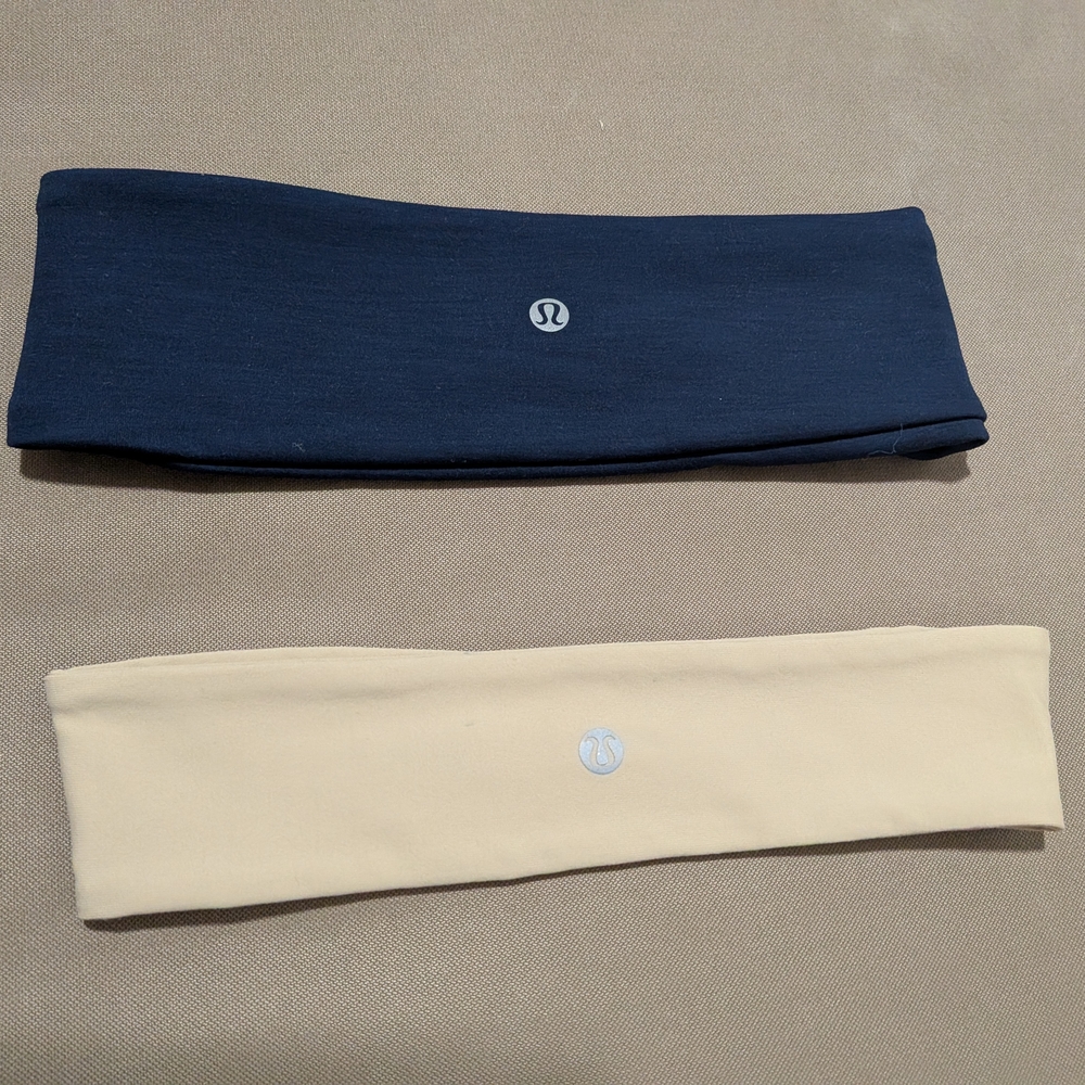 Lululemon Athletica Navy and Tan Headbands